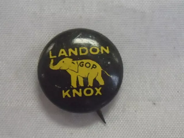 Landon Knox 1936 Vintage Gop Elefante Pin Dietro Bottone Verde Anatra