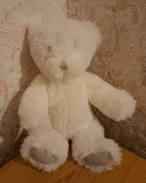 MAMAS & PAPAS MY FIRST CREAM WHITE/GREY BEAR COMFORTER Soft Toy Plush
