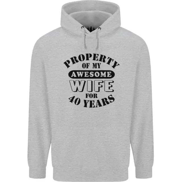 40th Wedding Anniversary 40 Year Funny Wife Mens 80% Cotton Hoodie