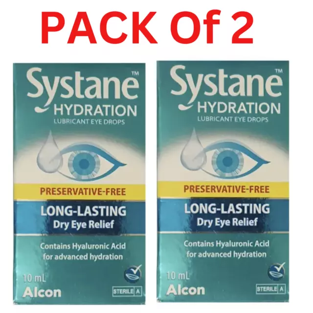 Systane Hydration dry eye relief drops-10ml-Preservative, Free, 07/2024 Pack 2/3