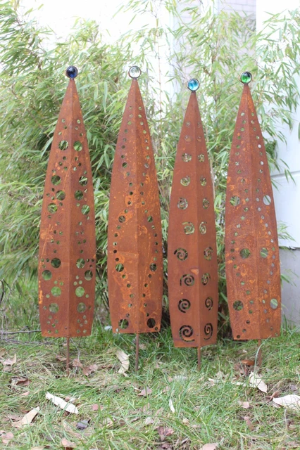 EDELROST GARTENFIGURE ROST Gartenstecker Rost Skulpture GartenGlaskugel ...