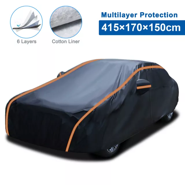 Waterproof Car Cover 2 Layer Heavy Duty Cotton Lined UV Protection - Size Small