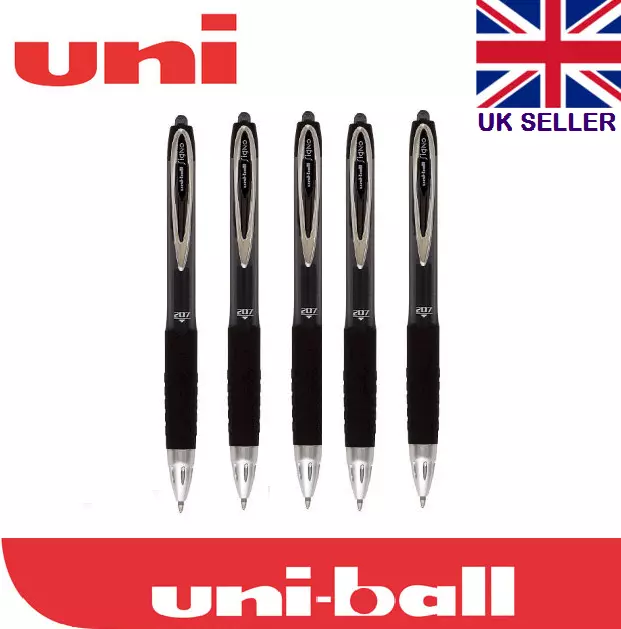 5 x Uni-Ball UMN-207 Signo 207 0.7mm Retractable Gel Ink Rollerball Pen Black