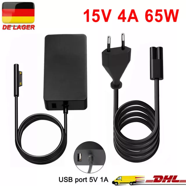 65W Laptop Netzteil Surface Pro Ladegerät für Surface Pro 9 8 7 6 5 4 Ladekabel