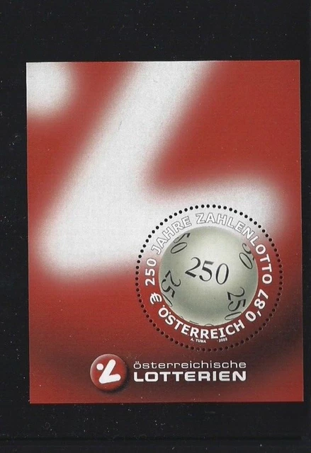 2002 ANK 2430 Block 19 250 Jahre Zahlenlotto österreichische Lotterien 1752