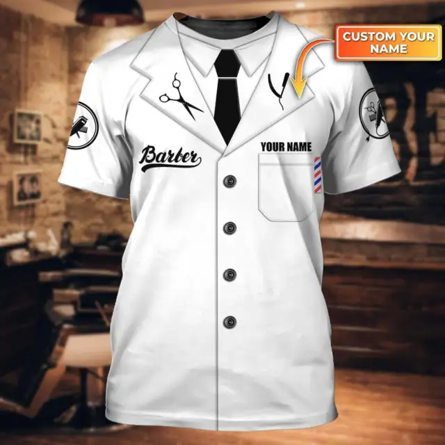 Custom With Name 3D T Shirt For A Barber, Barber Men Shirts, Gift For Barber Fri