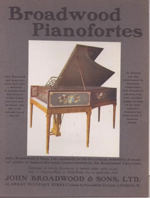 Broadwood Pianofortes - 1902 - John Broadwood & Sons - Vintage Print Ad