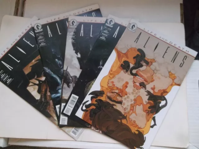Dark Horse: Aliens Life And Death #1(Plus Variant)-4, Complete Set, 2016, Vf/Nm