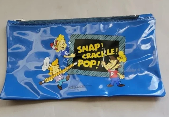 Vintage KELLOGGS Rice Krispies SNAP CRACKLE POP Zipper PENCIL CASE RARE Thailand