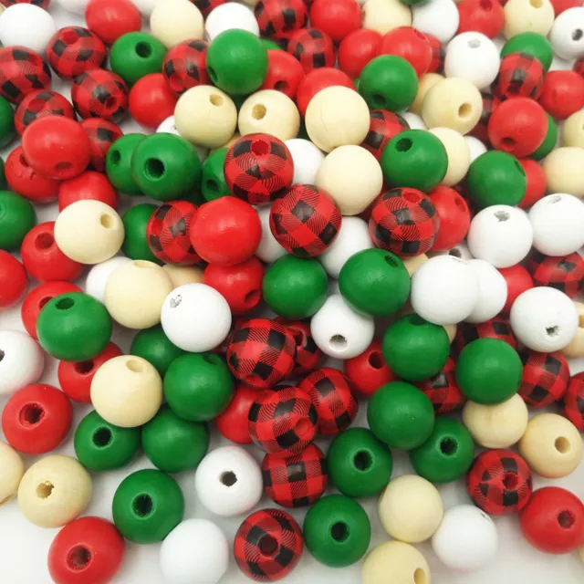 200 Stück/Set gefärbte Perlen, dekorative Mehrzweckgirlande, Holzperlen, 3