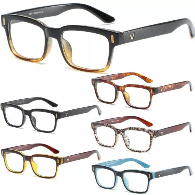 Unisex Retro Geek Nerd Square Frame Clear Lens Fashion Glasses