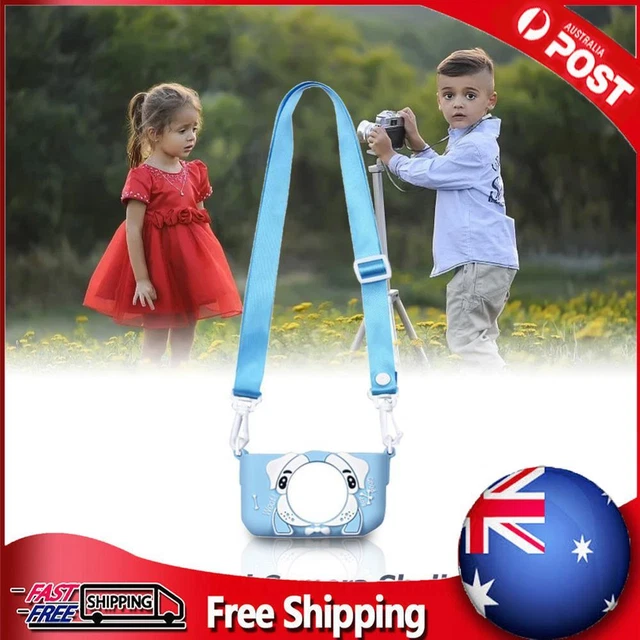 Portable Mini Cartoon Camera Cover Adjustable Silicone Shell (Blue Dog)