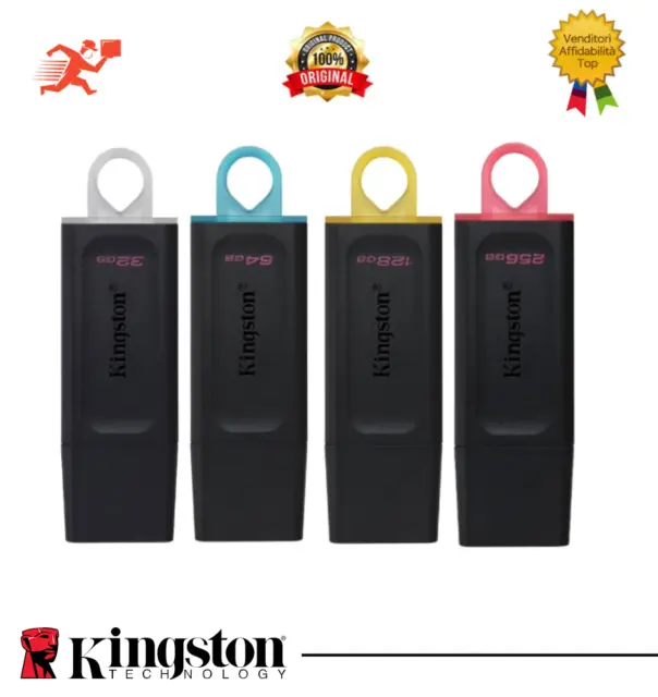 PENDRIVE 32 64 128 GB KINGSTON MEMORIA CHIAVETTA ORIGINALE USB 3.2 Exodia DTX