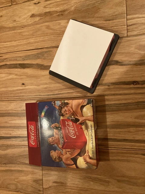 Collectible Coca-Cola 2005 Year In a Box Desk Calendar Classic Beach Art