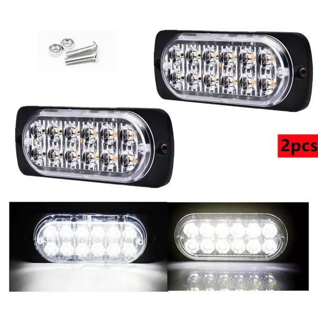 2x12Led Car Side Strobe Flash Lamp For Car Trucks Trailer Brake Light 12-24V