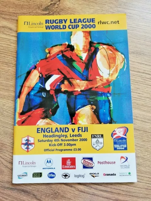 England v Fiji 2000 Rugby League World Cup Programme