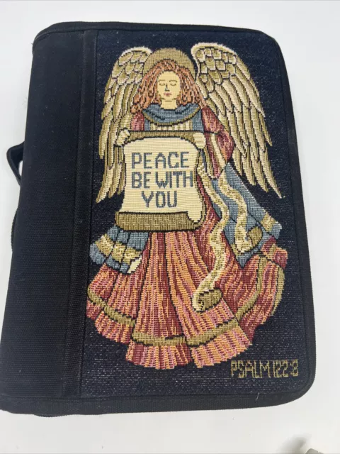 Embroidered Bible Case "Peace Be With You" Angel Wt Life Application Study Bible