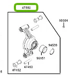 Fusee Arriere Gauche Kymco Mxu 550/700, 47550-Pwb1-E00 Oem