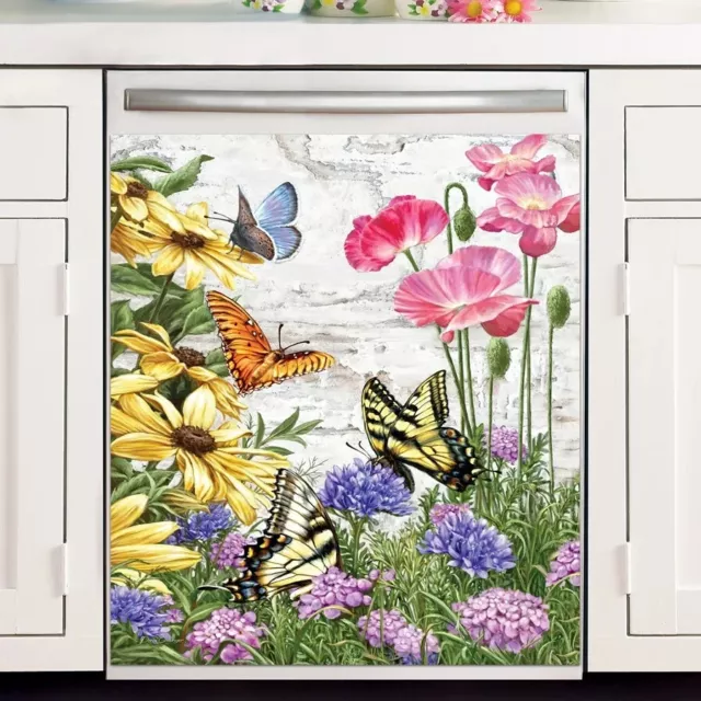 Brillante Farfalla Giardino da Cucina Lavastoviglie Cover Magnete