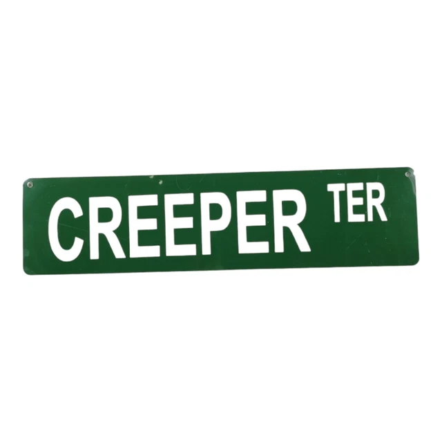 Halloween "Creeper Ter" Metal Wall Decor Street Sign Novelty Wall Art 24x6