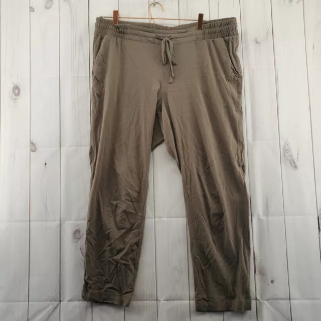 TORRID Pants Womens 00 M/L Wide-Leg Cropped Elastic Waist Pull On Brown