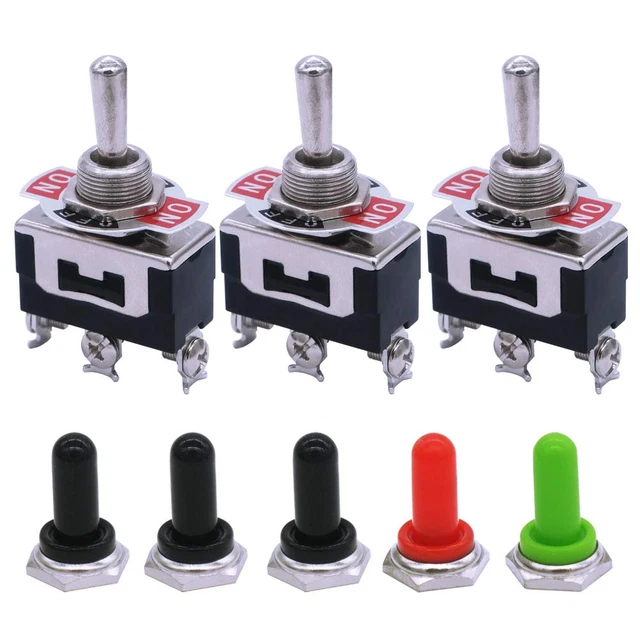 3Pcs Toggle Switch  3 Pin Toggle  Waterproof Boot Cap Cover Ten NEW