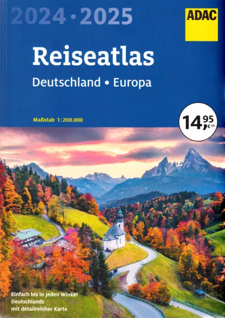 ADAC Reise Atlas 2024 / 2025 Deutschland 1:200000 (+ Europa) Straßenatlas Karte