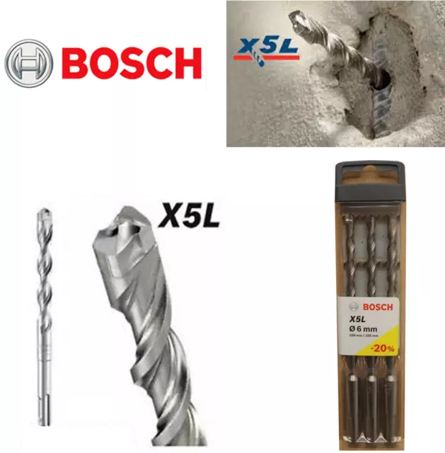 PUNTE BOSCH SDS-plus X5L set 3 pezzi da 6 mm