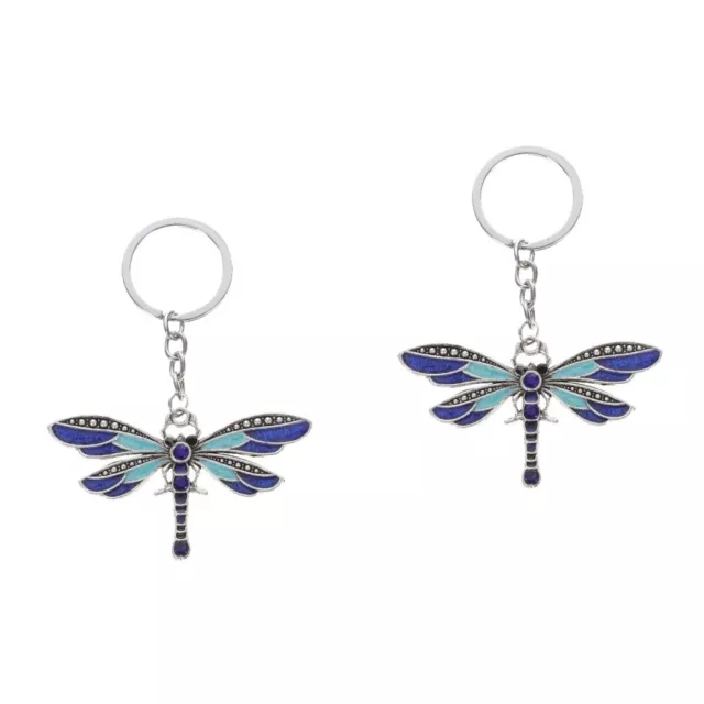 2 Pieces Kid Backpack Couple Gift Dragonfly Keychain Ornament