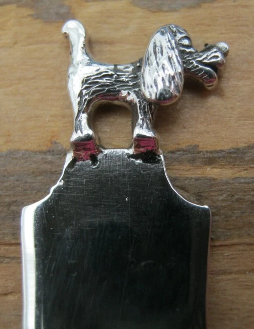 Quirky Solid Silver 925 Bookmark With A Poodle / Dog Topper - Paper Money Clip