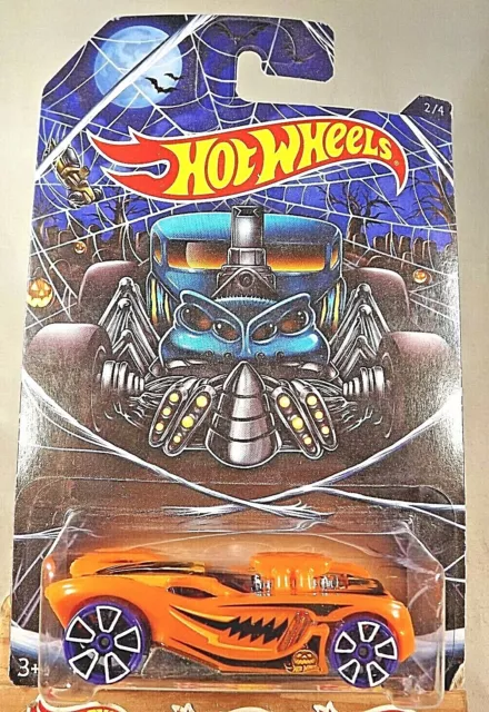 2016 Hot Wheels 2/4 Happy Halloween Series 16 ANGELS Orange w/PurpleWhls Trap5Sp