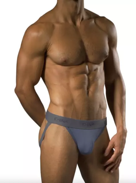 Vtg new C-IN2 Mens Jockstrap Stone Grey Cotton Underwear sz M #390