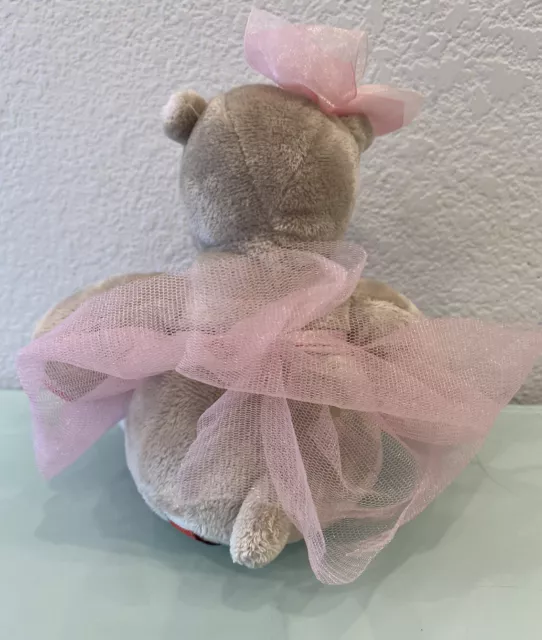 Douglas Plush Lulu Grey Hippo 9" Cuddle Toy with Ballerina Outfit and Pink Tut 3