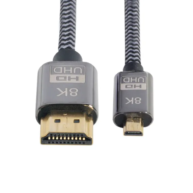 Micro HDMI Cable 48Gbs to HDMI 2.1 Ultra-HD UHD 8K 60hz 4K 120hz HDMI Cord