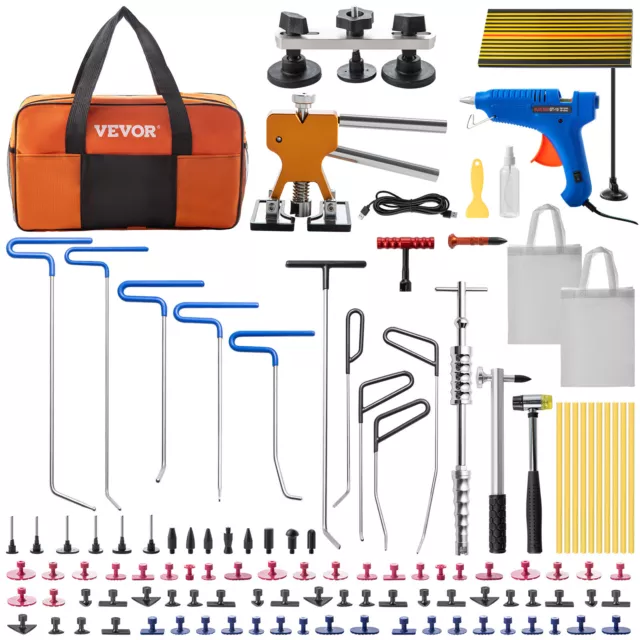 VEVOR Paintless Dent Removal Rods Stainless Steel Rod Tool Kit 89pcs Dent Repair