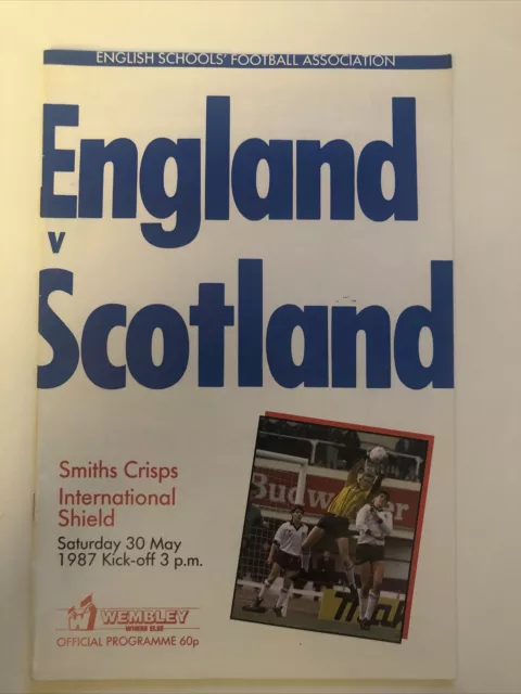 England V Scotland 30/5/87 1987 Match Programme Schools FA