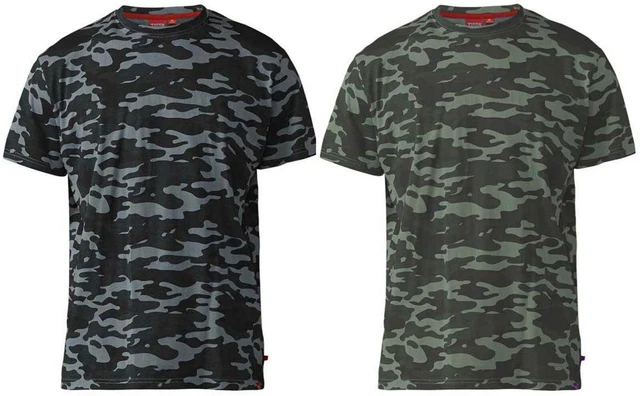 Duca Uomo Gaston T-Shirt Camo Tee D555 Misura King Girocollo IN Cotone Top 3-6XL