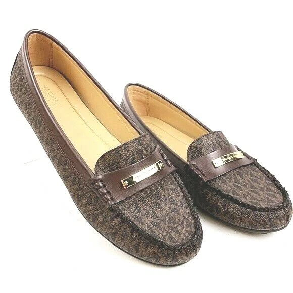 MICHAEL KORS EVERETT Loafer Women s Leather Brown Gold MG19G