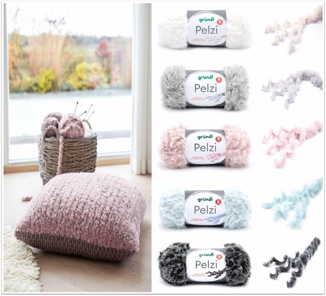 100g Gründl Pelzi Kuschelwolle Effektgarn Stricken Häkeln Basteln GP 59,90€/1kg