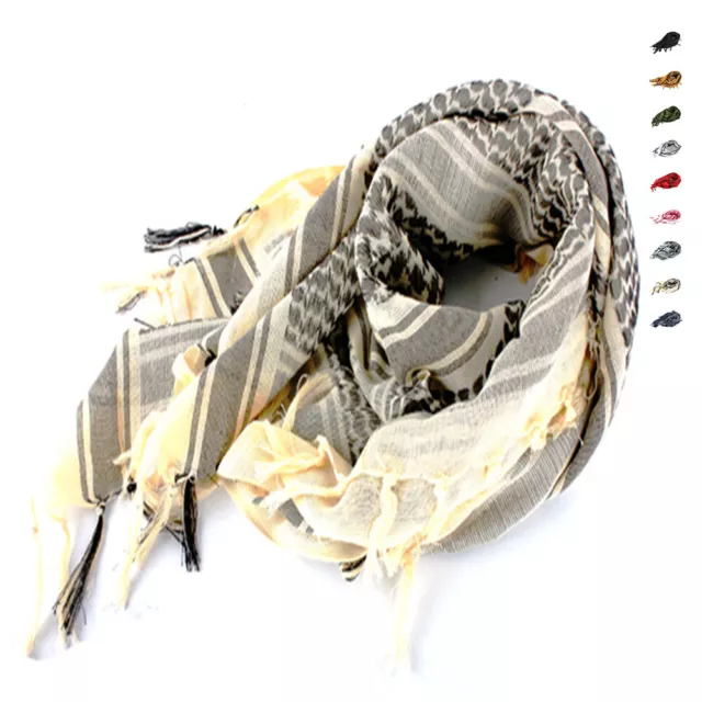 Military Arab Shemagh KeffIyeh Scarf Army Tactical Desert Shawl Head Wrap Cotton