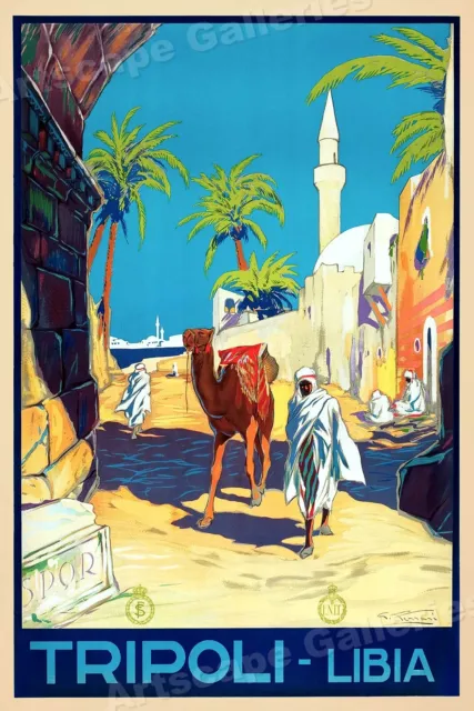 1920s Tripoli Libia Vintage Style Arab Travel Poster - 24x36