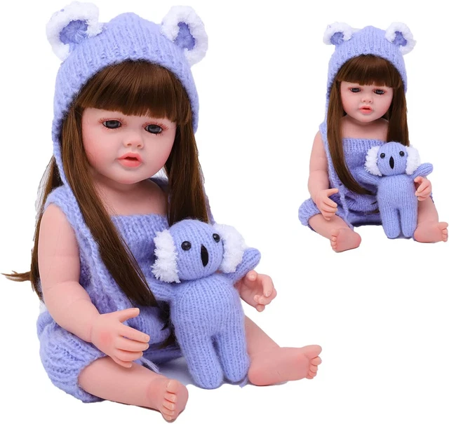 22" Reborn Baby Dolls Full Realistic Silicone Vinyl Handmade Newborn Doll Gifts