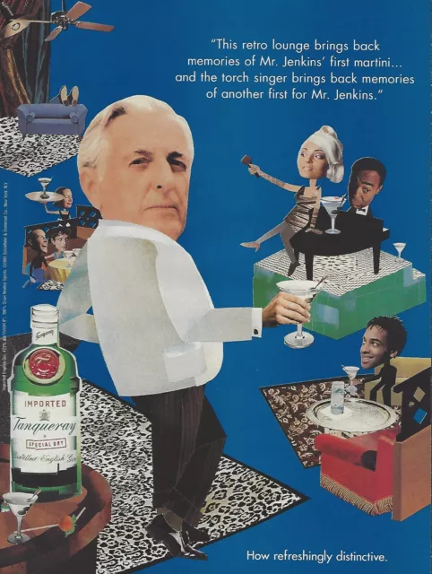 1995 Tanqueray Gin Retro Lounge Mr Jenkins vintage Print Ad Advertisement