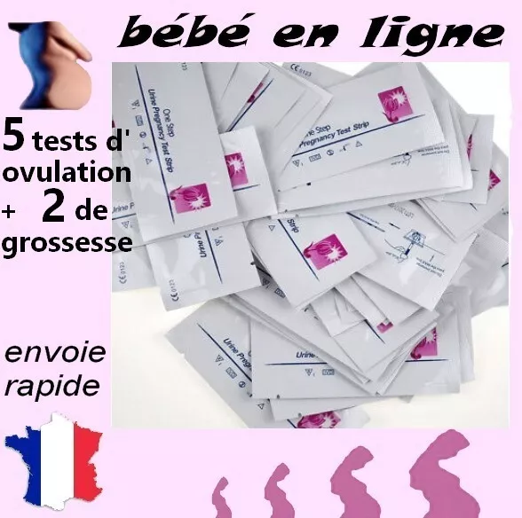 lot 5 tests d'ovulation ou de fertilité + 2 test grossesse offert ,envoie rapide