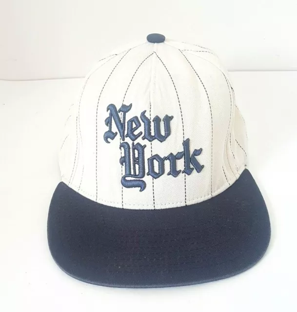 NY New York Cap Hat LightCream Cotton Only The Strong Survive OSFM Snapback JSLV 3