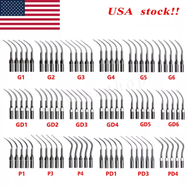 5x Dental Ultrasonic Piezo Scaler Tips fit Woodpecker EMS/DTE SATELEC Handpiece