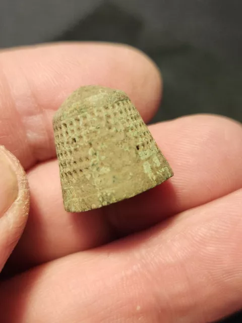 Late post Medieval copper alloy thimble uncleaned condition! as photos. LA136j