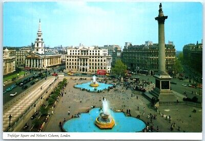 Postcard - Trafalgar Square and Nelson's Column - London, England
