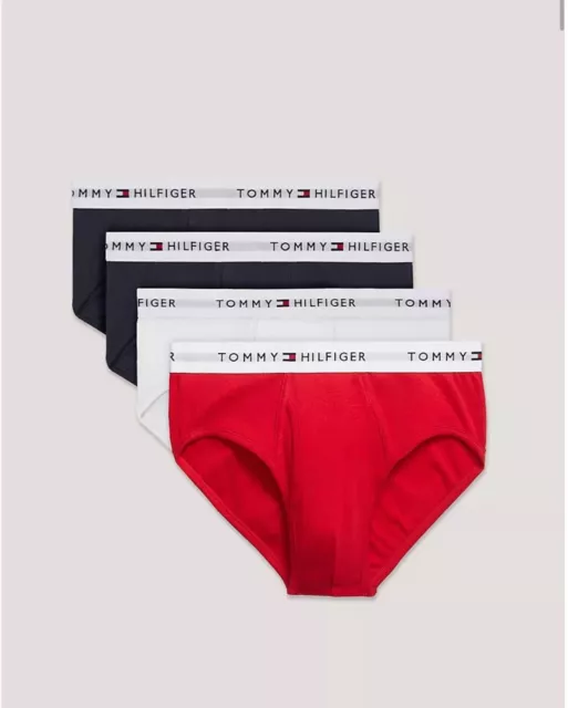 Tommy Hilfiger 4-Pack Classic Cotton Briefs Men's Large Underwear  Red / white