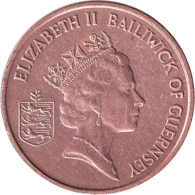Giernésiais Coin 1 Penny | Queen Elizabeth II | Crab | Guernsey | 1992 - 1997